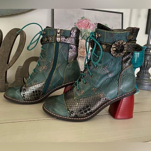 Laura Vita Ankle Boots EVCAO 41 Green Size 37 EUC - Picture 4 of 9